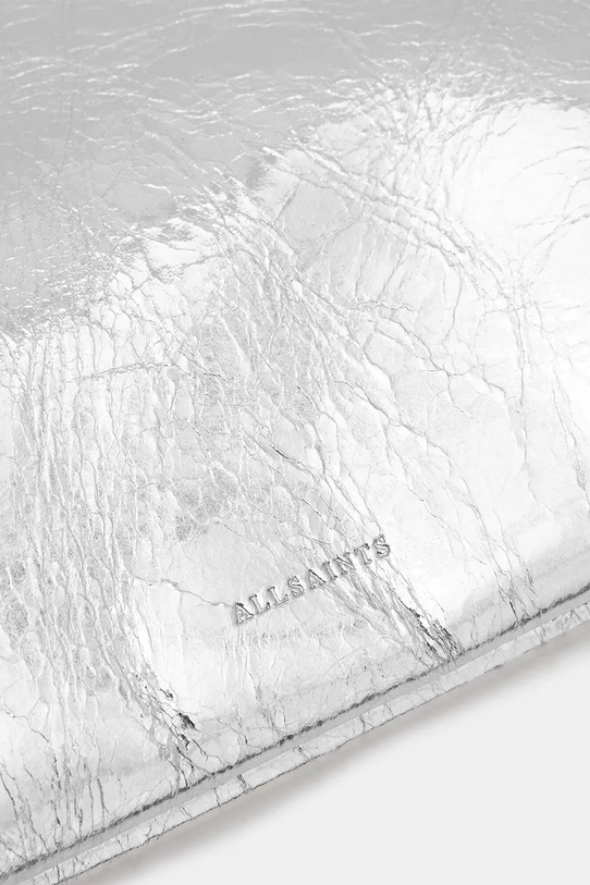 Kožená kabelka AllSaints BETTINA W019XZ stříbrná