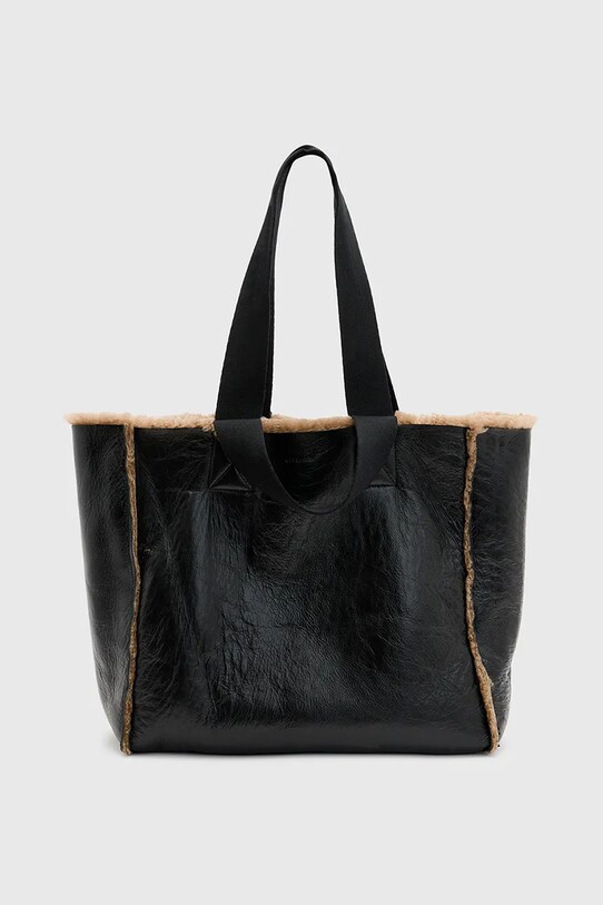 Двусторонняя кожаная сумка AllSaints IZZY SHEARLING W056XB коричневый SS25