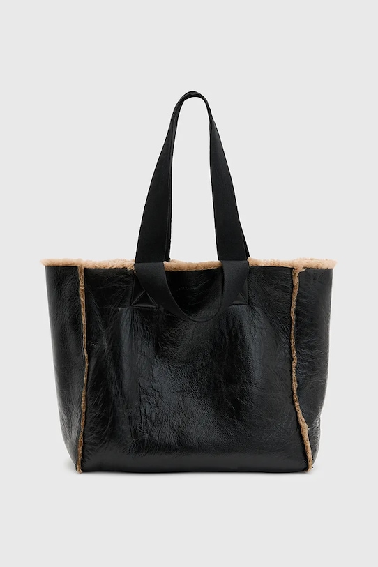 Кожена чанта с две лица AllSaints IZZY SHEARLING W056XB кафяв SS25