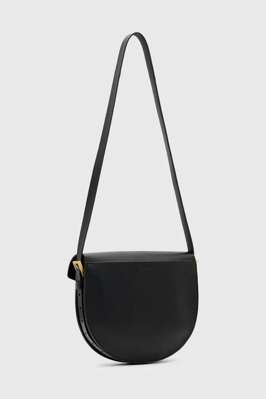 AllSaints torebka skórzana MIRO SADDLE W216XB czarny SS25