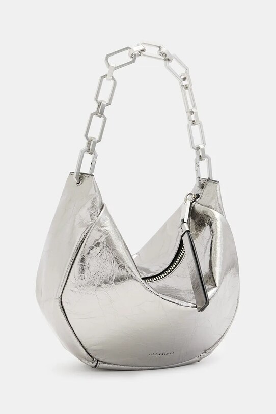 AllSaints poseta de piele MADEA MINI W221XB argintiu SS25