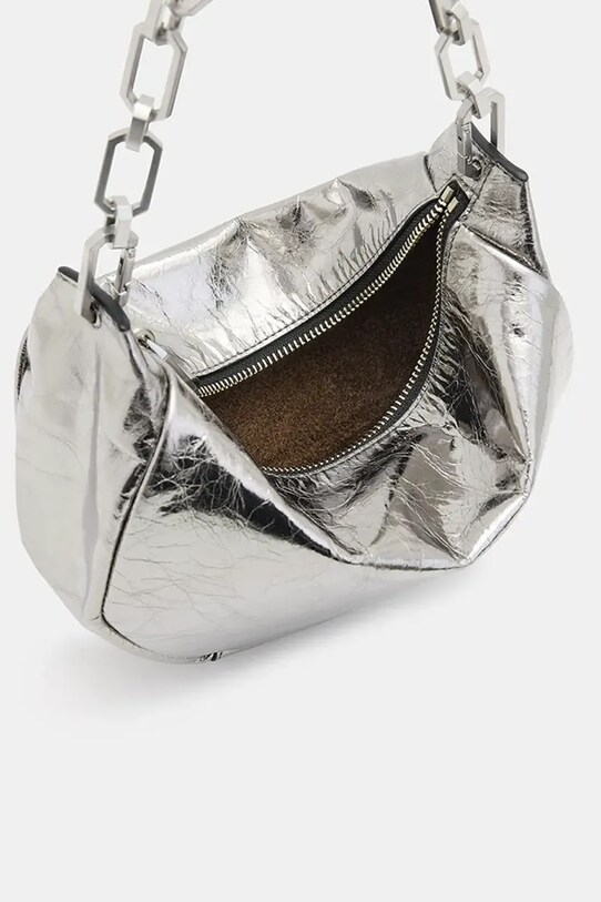 Accesorii AllSaints poseta de piele MADEA MINI W221XB argintiu