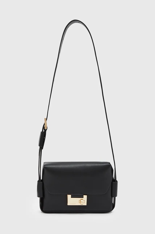 Шкіряна сумочка AllSaints FRANKIE лицьова шкіра чорний W307XB
