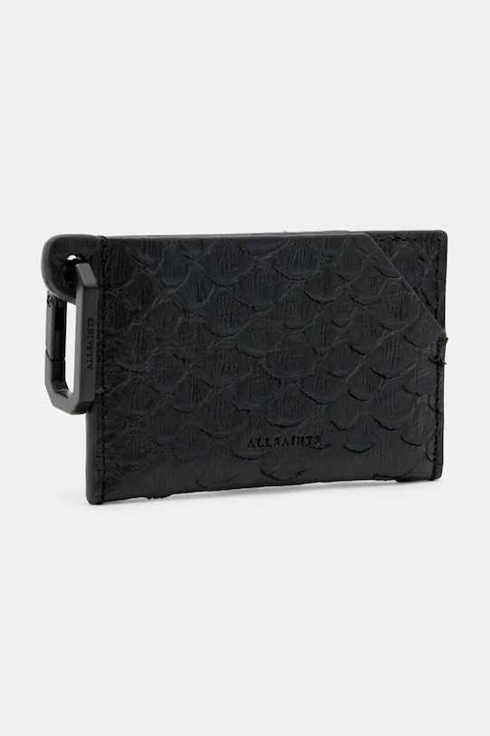 Accesorii AllSaints portofel de piele HEX SNAKE W381XB negru