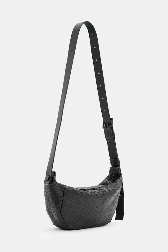 Kožna torba AllSaints MADEA SNAKE W384XB crna SS25