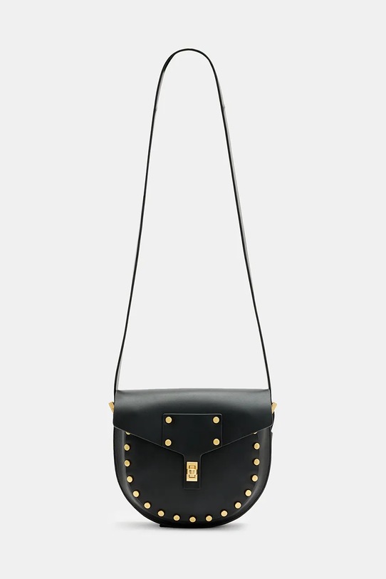 Шкіряна сумочка AllSaints MIRO MINI аплікація чорний W385XB