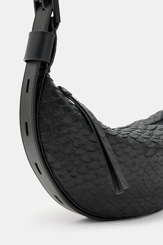 Doplňky Kožená kabelka AllSaints HALFMOON SNAKE W387XB černá