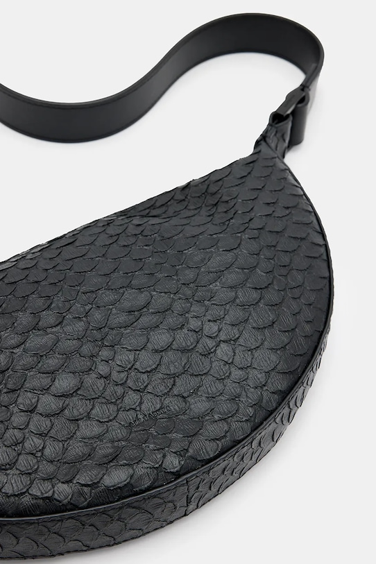 Kožená kabelka AllSaints HALFMOON SNAKE W387XB černá