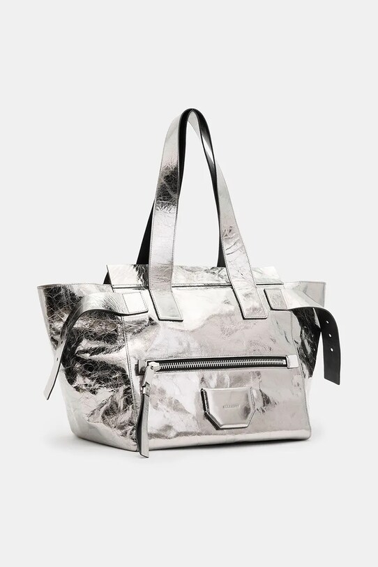 Аксессуары Кожаная сумочка AllSaints PEREZ SHOULDER W392XB серебрянный