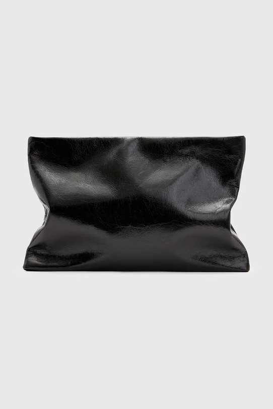 Δερμάτινη τσάντα ώμου AllSaints BETTINA CLUTCH λείο δέρμα μαύρο W393XB