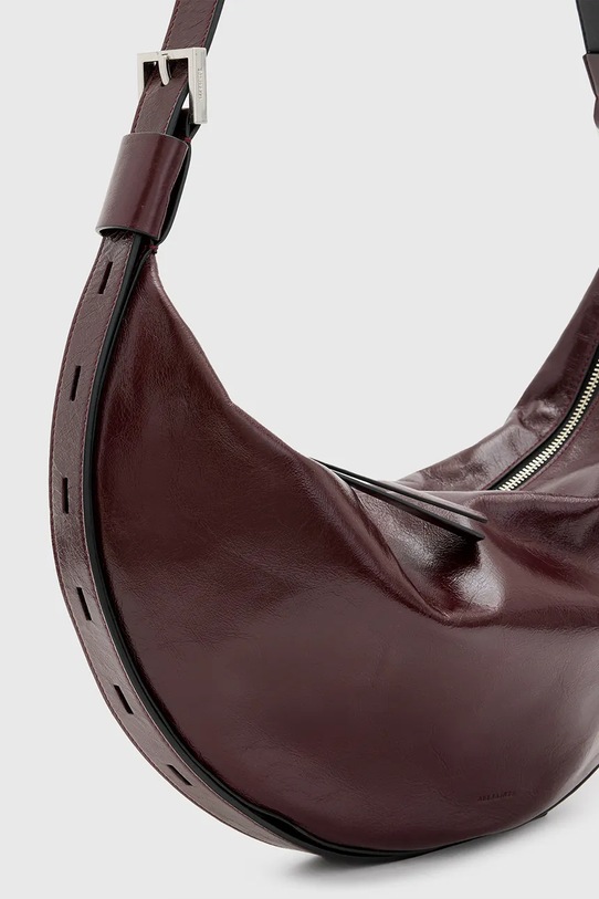 Аксесуари Шкіряна сумочка AllSaints HALF MOON W394XB бордо