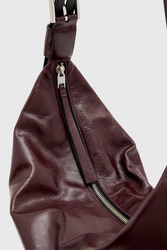 Шкіряна сумочка AllSaints HALF MOON W394XB бордо