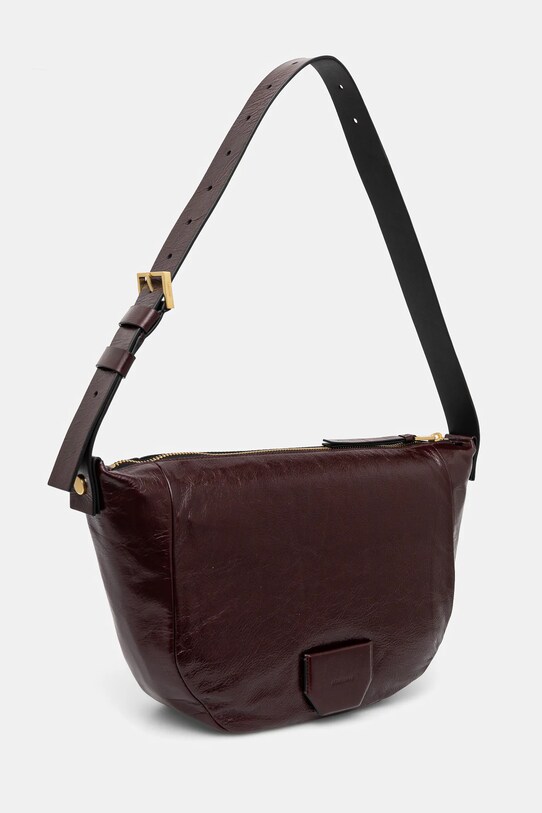 AllSaints poseta de piele MADEA SHOULDER W395XB burgundia SS25