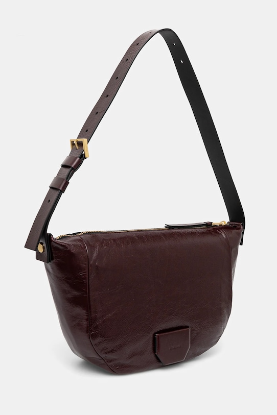 AllSaints torebka skórzana MADEA SHOULDER W395XB bordowy SS25