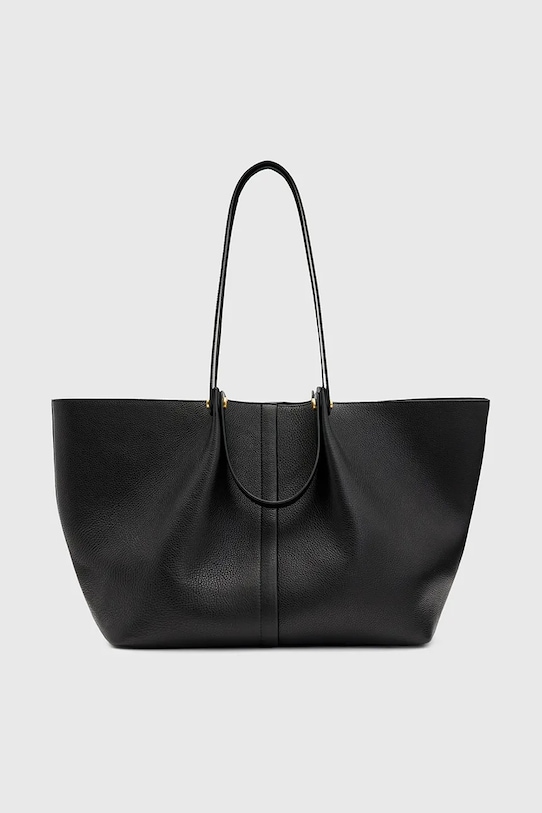 Kožená kabelka AllSaints ALLINGTON přírodní kůže černá W452XB