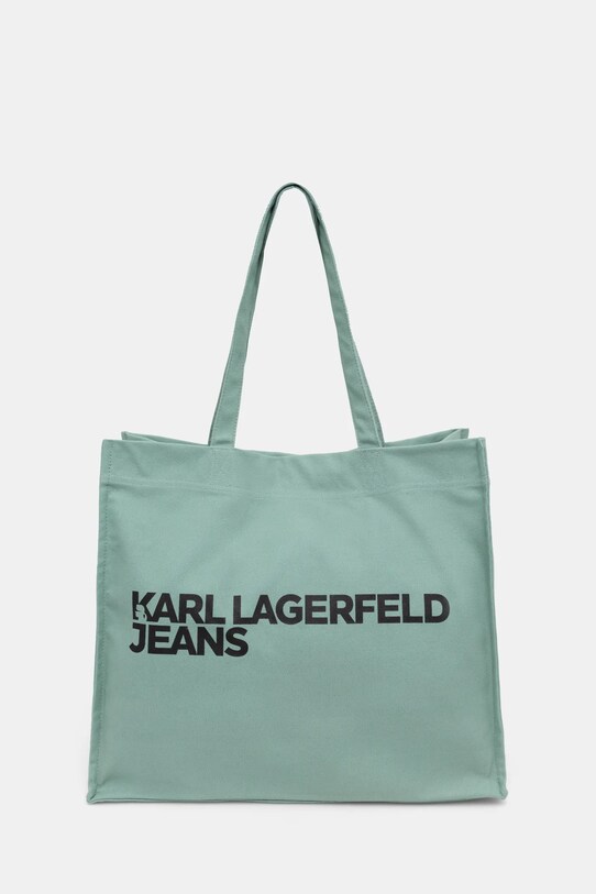 Karl Lagerfeld Jeans geanta de bumbac incape in A4 verde A1W50002