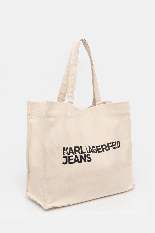 Βαμβακερή τσάντα Karl Lagerfeld Jeans A1W50002 μπεζ SS25