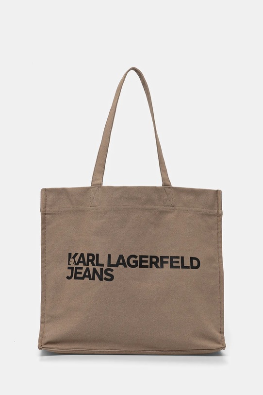 Бавовняна сумка Karl Lagerfeld Jeans надрук зелений A1W50002