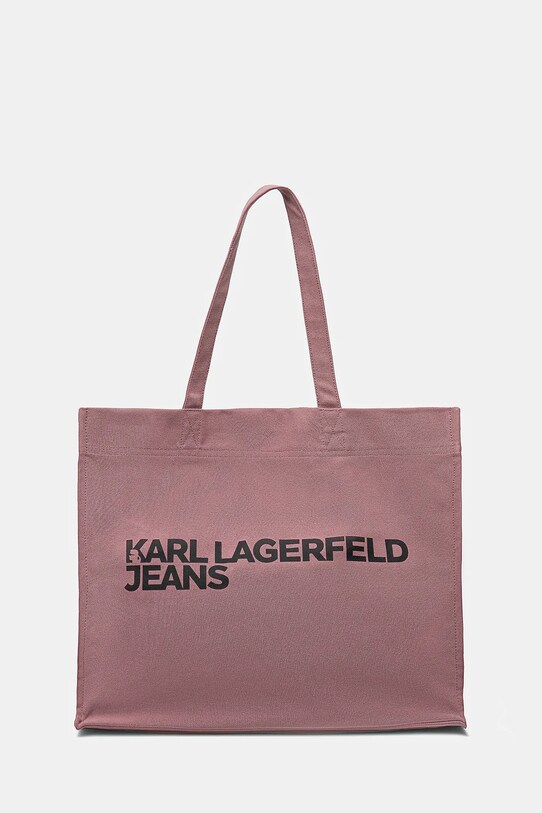 Bavlnená taška Karl Lagerfeld Jeans ružová A1W50002