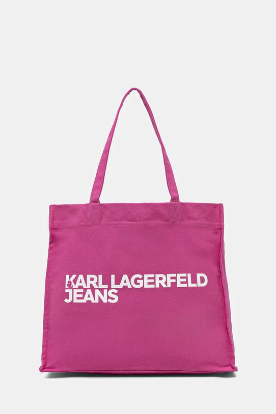 Bavlnená taška Karl Lagerfeld Jeans potlač ružová A1W50002