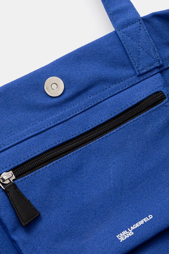 Хлопковая сумка Karl Lagerfeld Jeans A1W50002 голубой