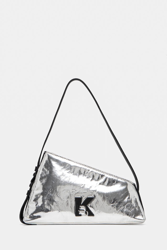 Kabelka Karl Lagerfeld Jeans hladký stříbrná A1W30333
