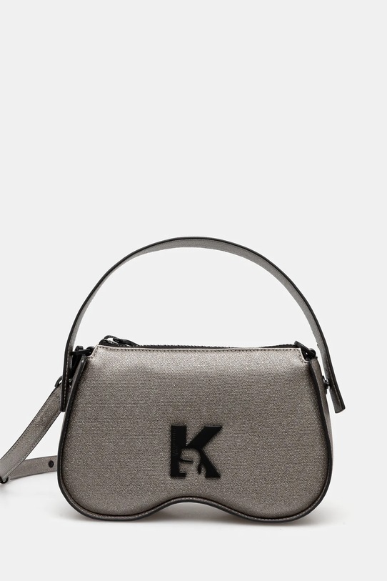 Τσάντα Karl Lagerfeld Jeans απομίμηση λείου δέρματος ασημί A1W30279