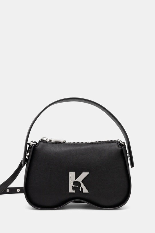 Torba Karl Lagerfeld Jeans imitacija zrnate kože crna A1W30280