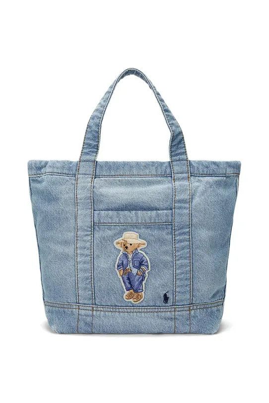 Polo Ralph Lauren torebka bawełniana nie mieści A4 niebieski 428960636