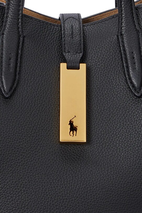 Kožená kabelka Polo Ralph Lauren 428942195 čierna