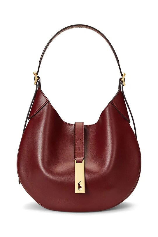 Polo Ralph Lauren torebka skórzana skóra licowa bordowy 428944017