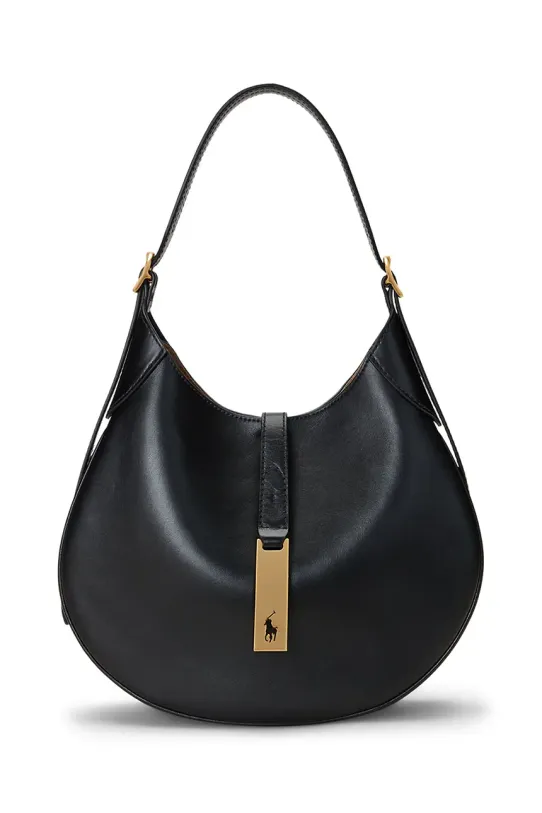 Polo Ralph Lauren leather handbag grain leather black 428944017