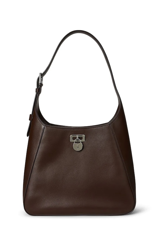 Δερμάτινη τσάντα Lauren Ralph Lauren χωράει Α4 καφέ 431956790