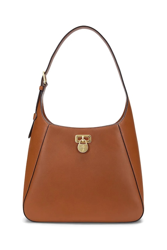 Lauren Ralph Lauren torebka skórzana skóra licowa brązowy 431956790