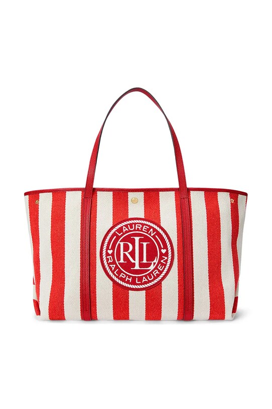 Lauren Ralph Lauren torebka bawełniana nie mieści A4 czerwony 431956937