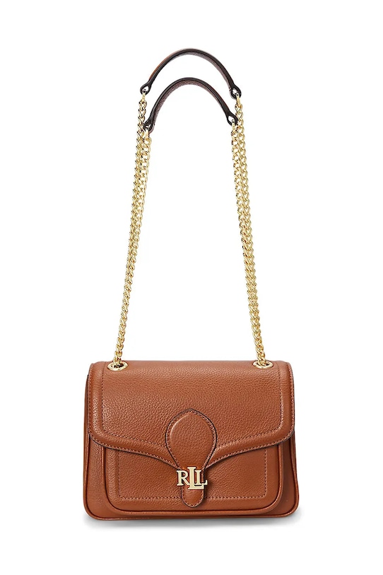 Kožená kabelka Lauren Ralph Lauren přírodní kůže hnědá 431959003