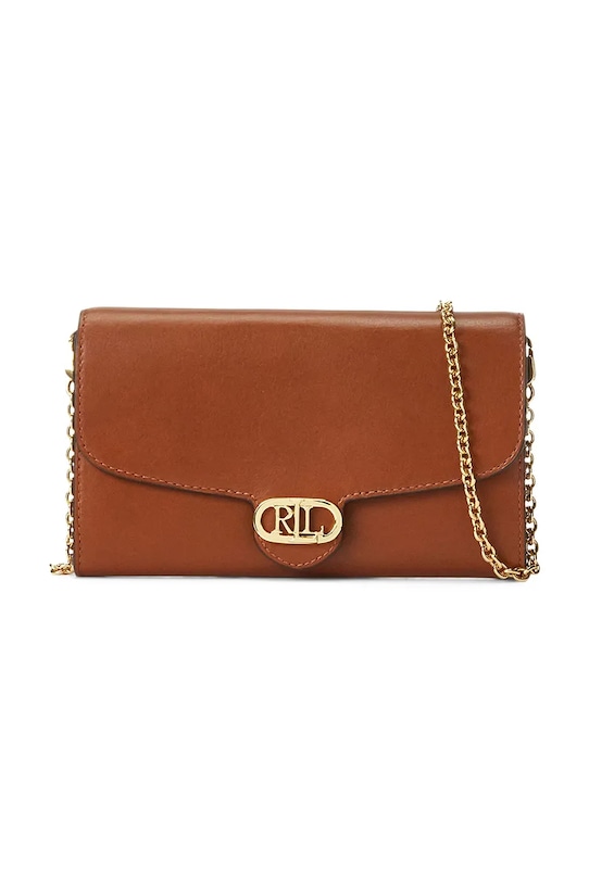 Шкіряна сумочка Lauren Ralph Lauren лицьова шкіра коричневий 432964152