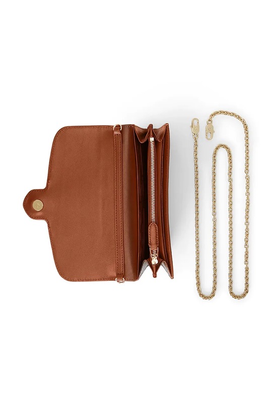 Шкіряна сумочка Lauren Ralph Lauren коричневий 432964152