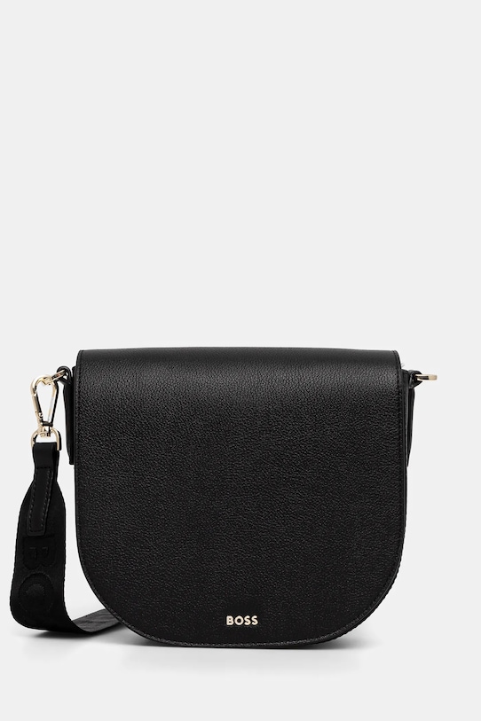 BOSS poseta de piele uni negru 50535965