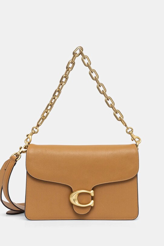 Kožená kabelka Coach TABBY usňová koža béžová CY919