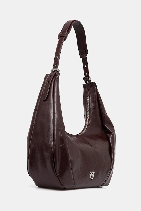 Pinko poșetă de piele 104295.A26J burgundia SS25