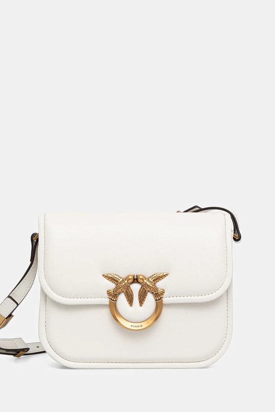 Δερμάτινη τσάντα Pinko λείο δέρμα λευκό 104297.A26L