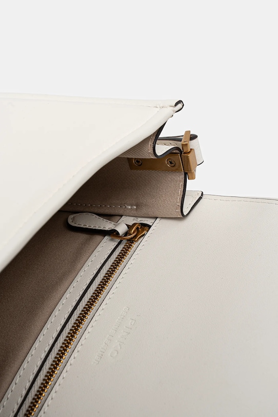 Δερμάτινη τσάντα Pinko 104297.A26L λευκό