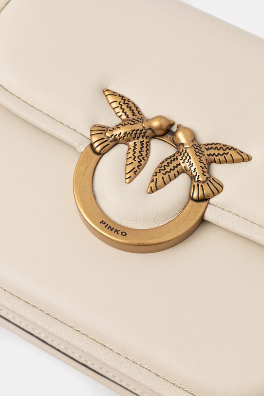Шкіряна сумочка Pinko бежевий 104297.A26L