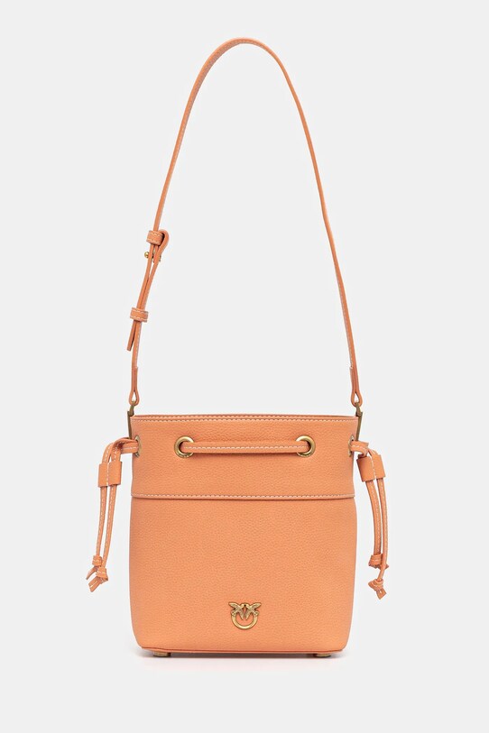 Pinko borsa a mano in pelle pelle fiore arancione 104303.A29Q