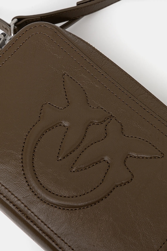 Pinko poșetă de piele verde 104336.A26J