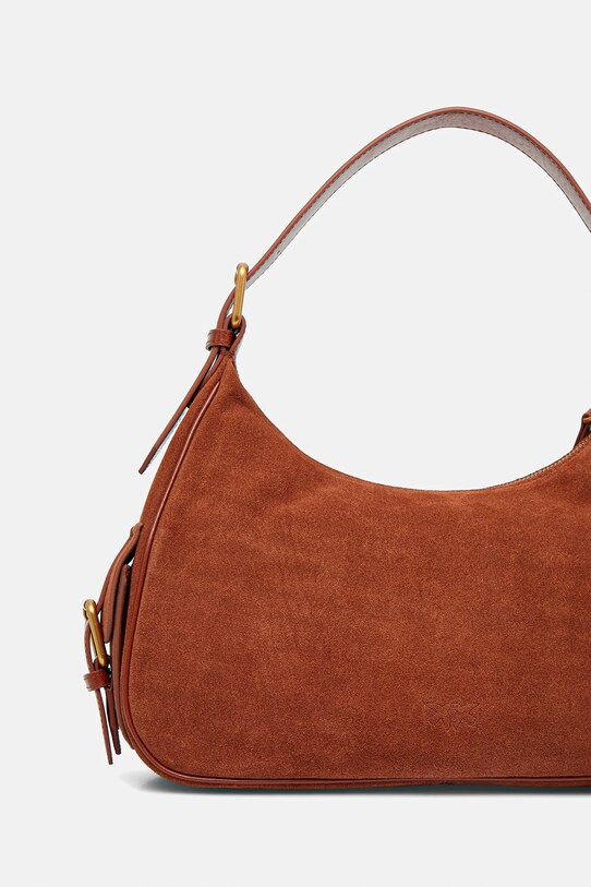 Accesorii Pinko geantă de mana din piele întoarsă 104507.A29N maro