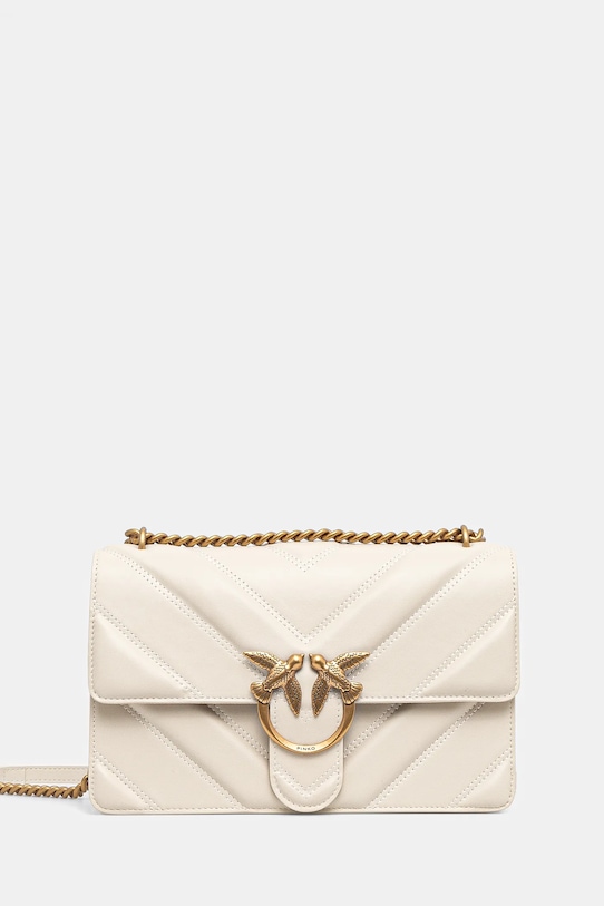 Шкіряна сумочка Pinko аплікація бежевий 104549.A26Z