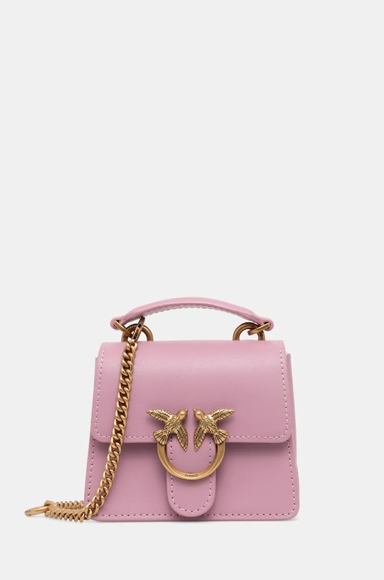 Kožna torba Pinko natpis roza 102740.A0F1