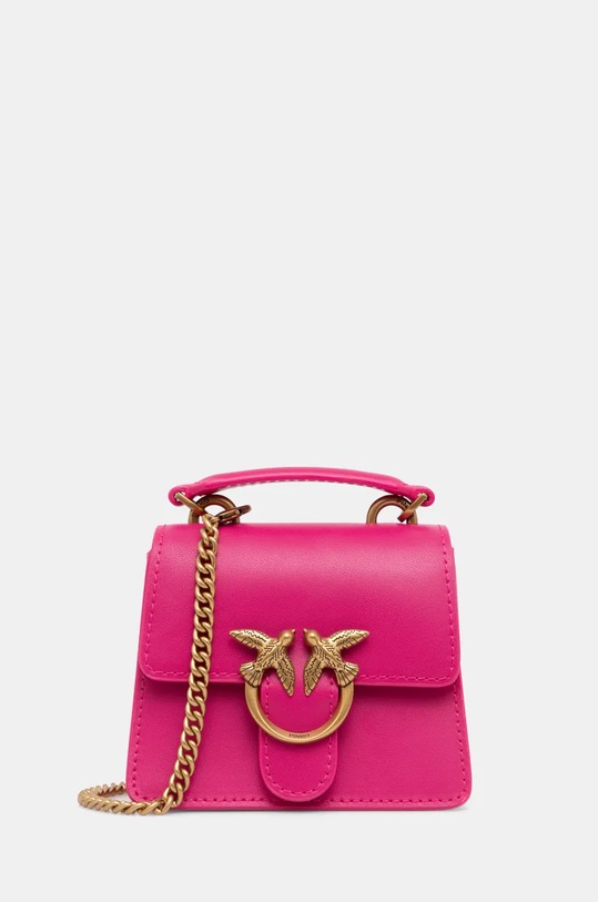 Шкіряна сумочка Pinko аплікація рожевий 102740.A0F1